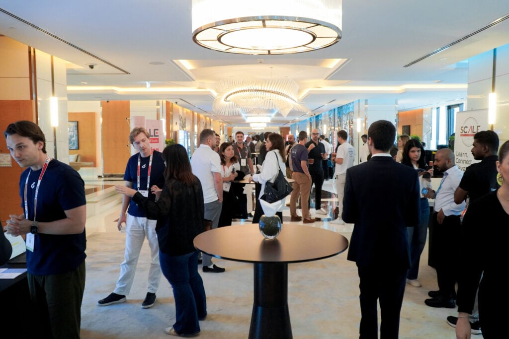 Hospitality professionals networking at SCALE Middle East 2026 conference in Dubai