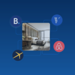 Dormitorio de hotel conectado a plataformas de reserva: Airbnb, Booking.com, Vrbo y aerolíneas