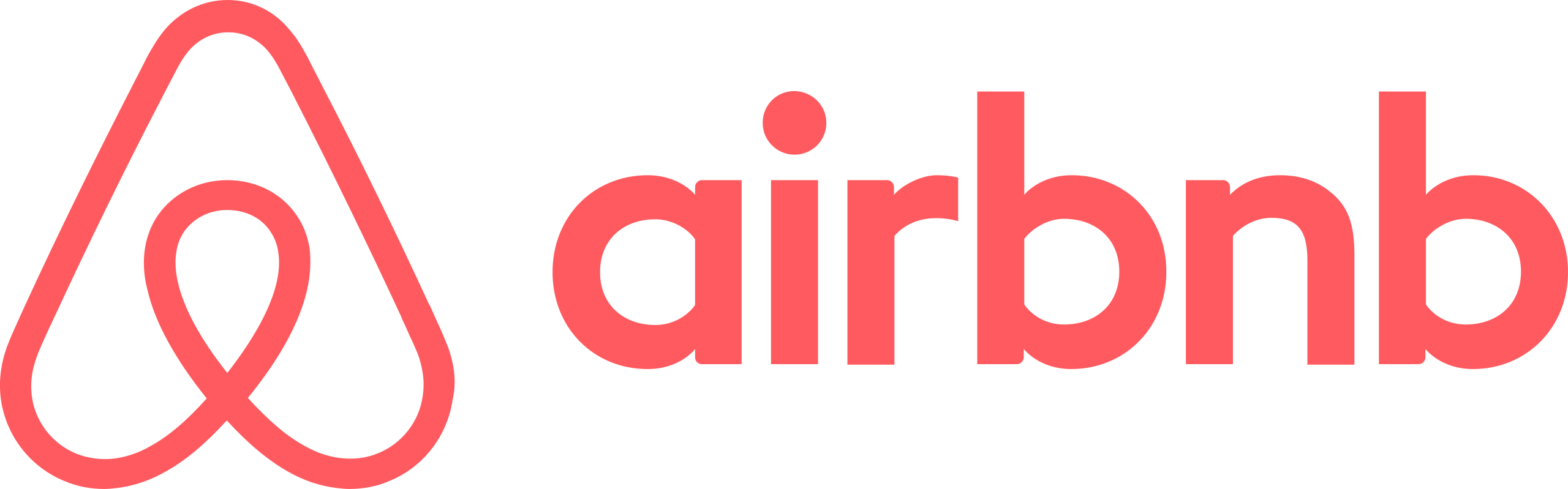 Airbnb logo in red, featuring the stylised 'A' symbol and wordmark